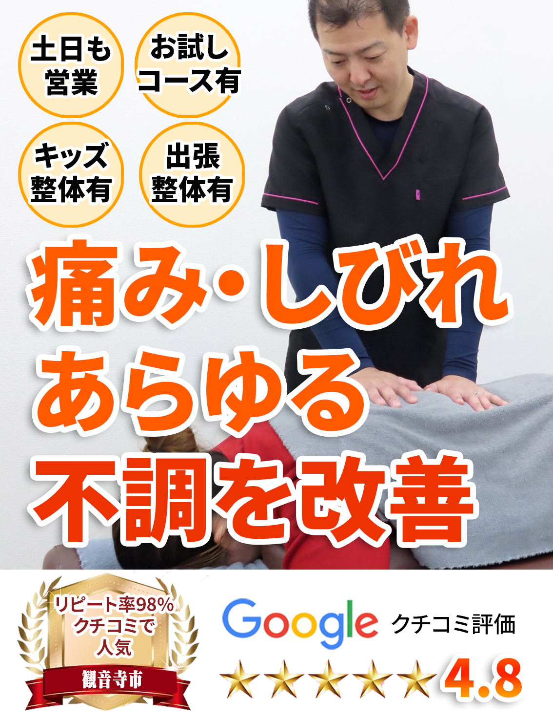 痛み・しびれあらゆる不調を改善